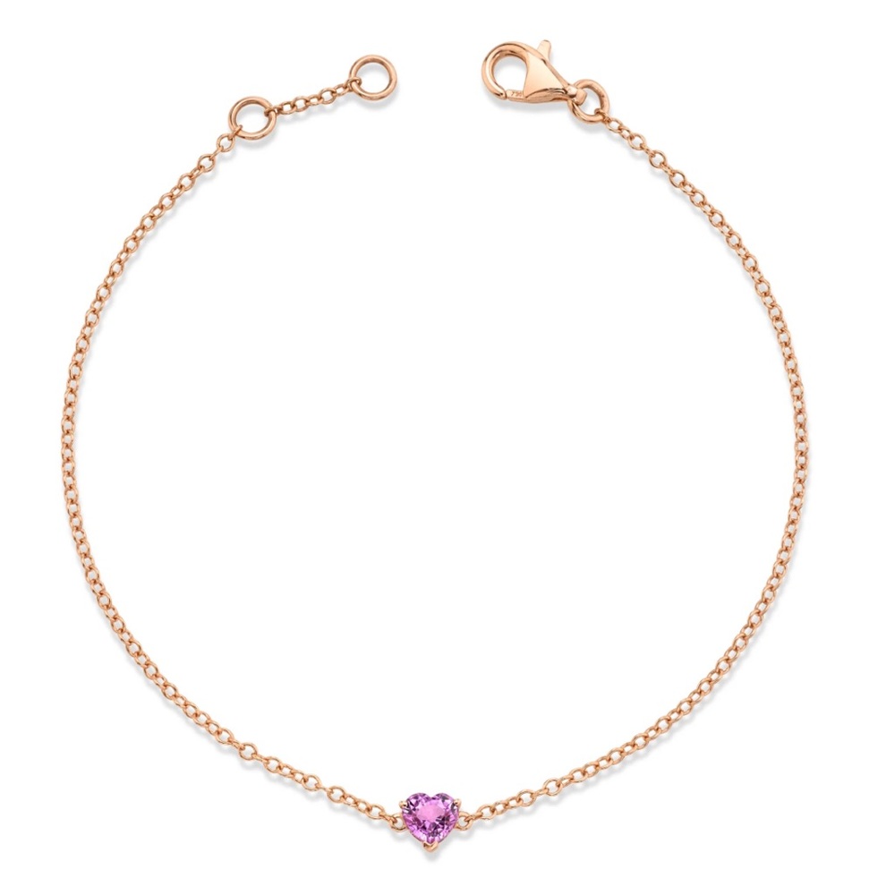 SHAY PINK SAPPHIRE BABY HEART BRACELET